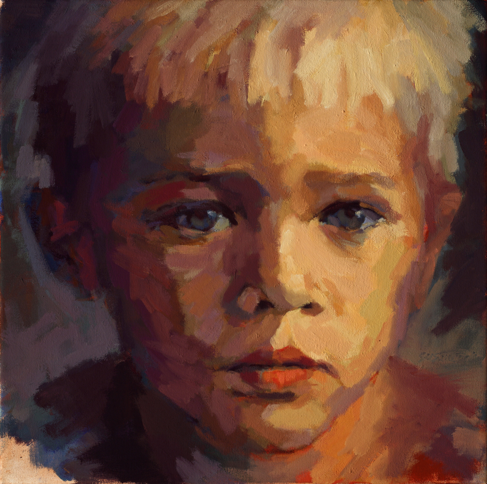 Susan Cook "Dustin" oil on canvas, 18x18