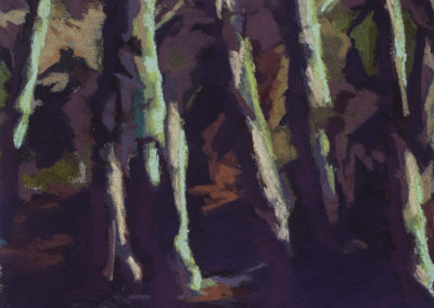 Susan Cook "Purple Forest Study" pastel on paper, 10x10