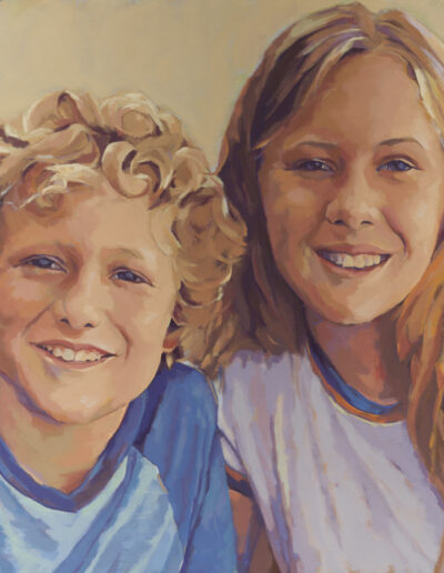 Susan Cook "Dylan and Hanna" oil on canvas, 30x30
